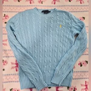 Ralph Lauren Sky Blue Cable Knit Sweater